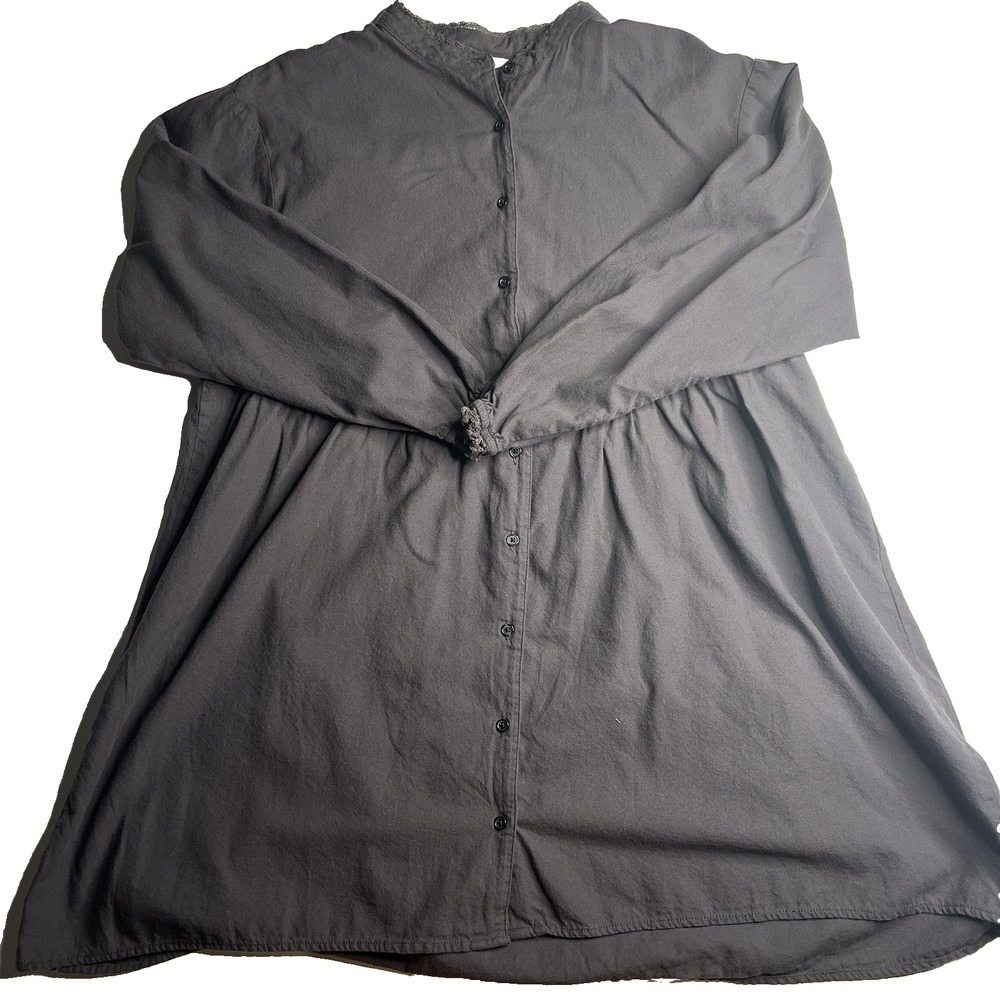 Samansa Mos2‎ Gray Women Blouse Lace Cottagecore Quiet Luxury Minimalist